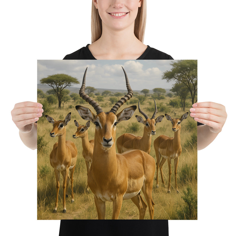Afrikanischer Impala im Sonnenlicht – Kunstposter modern