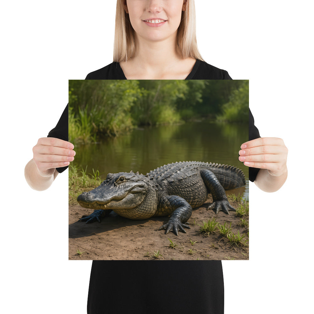 „Alligator in natürlicher Pose als Kunstdruck“