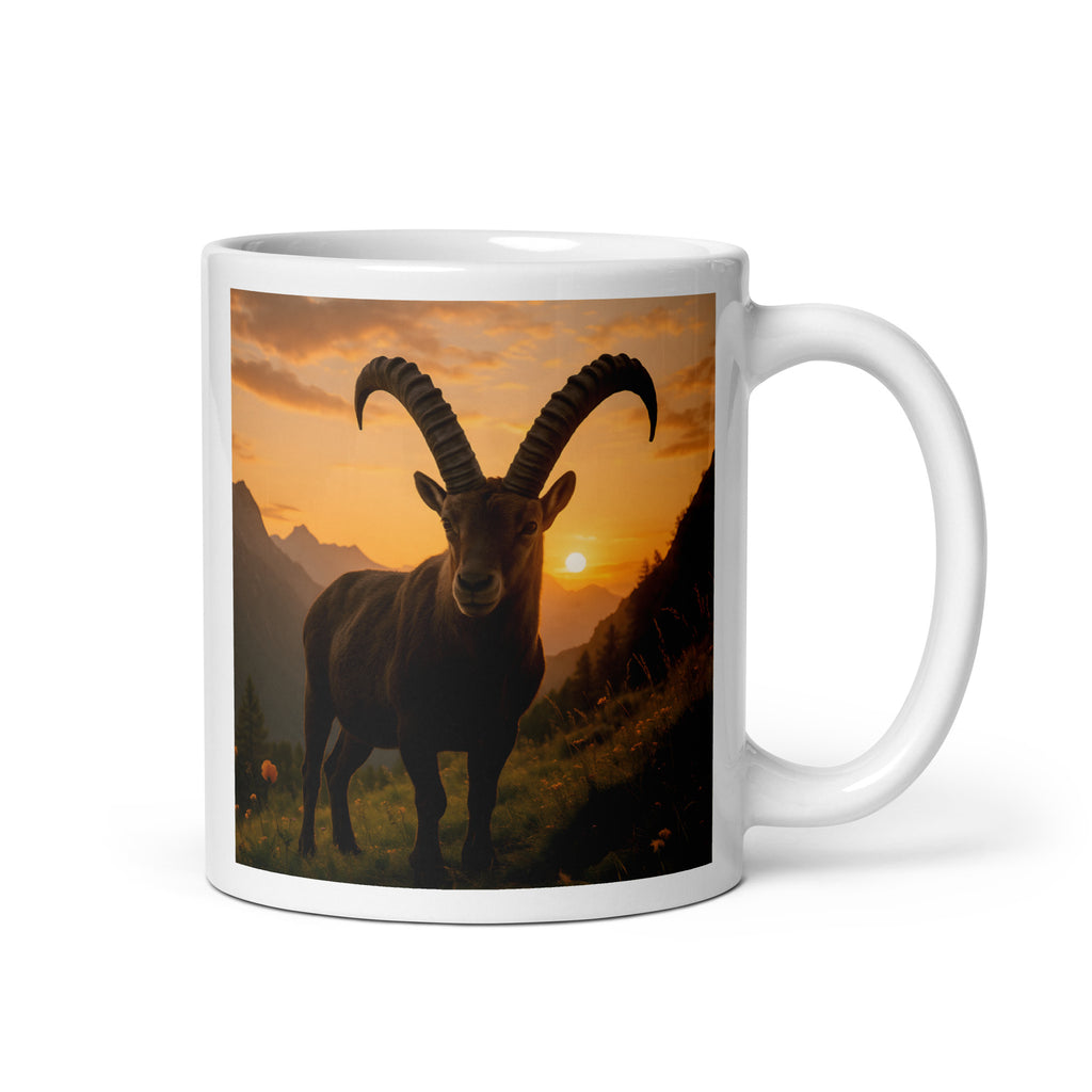 Alpensteinbock Kaffeetasse aus Keramik – Frontansicht
