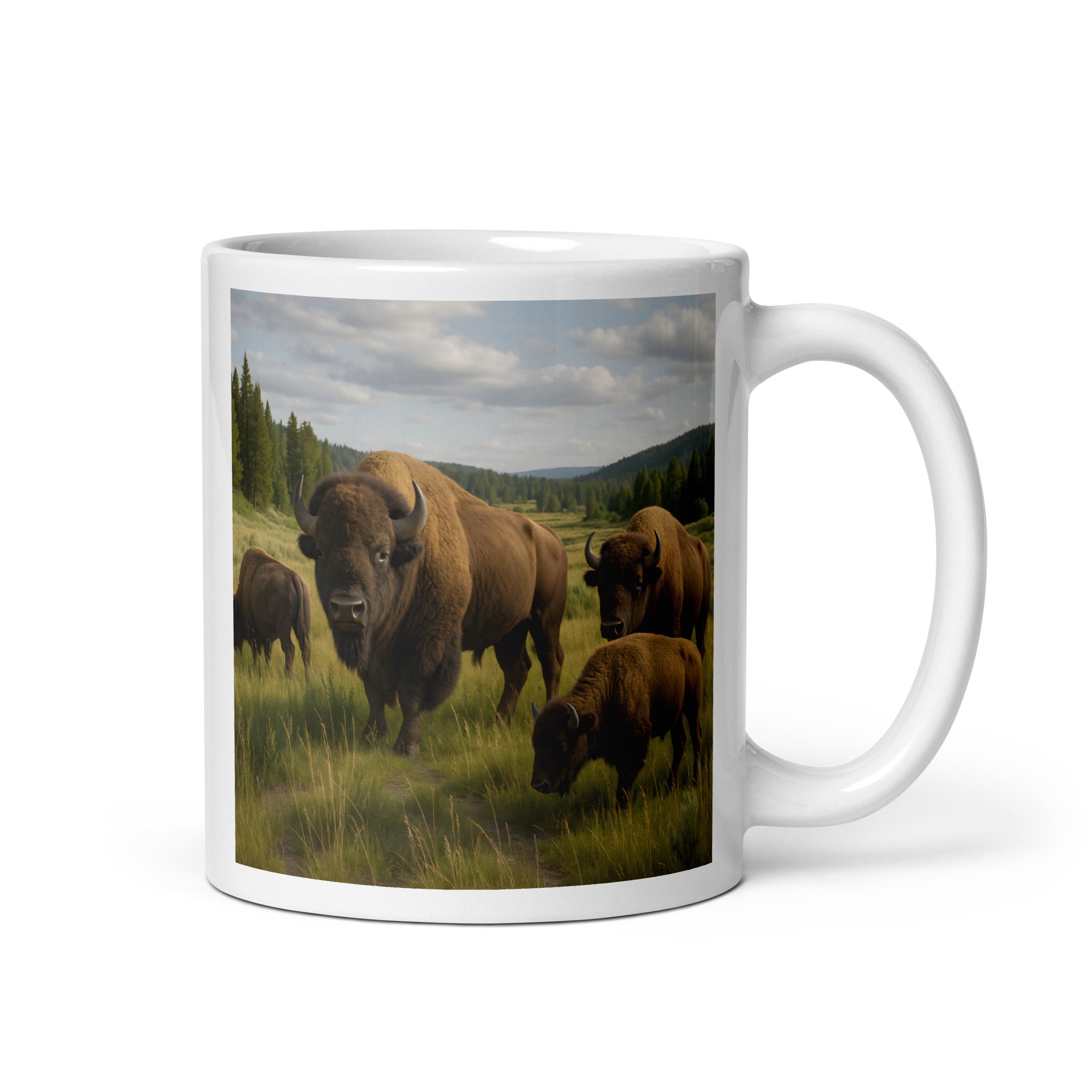 Bison Kaffeetasse aus Keramik – Vorderansicht, 11 oz