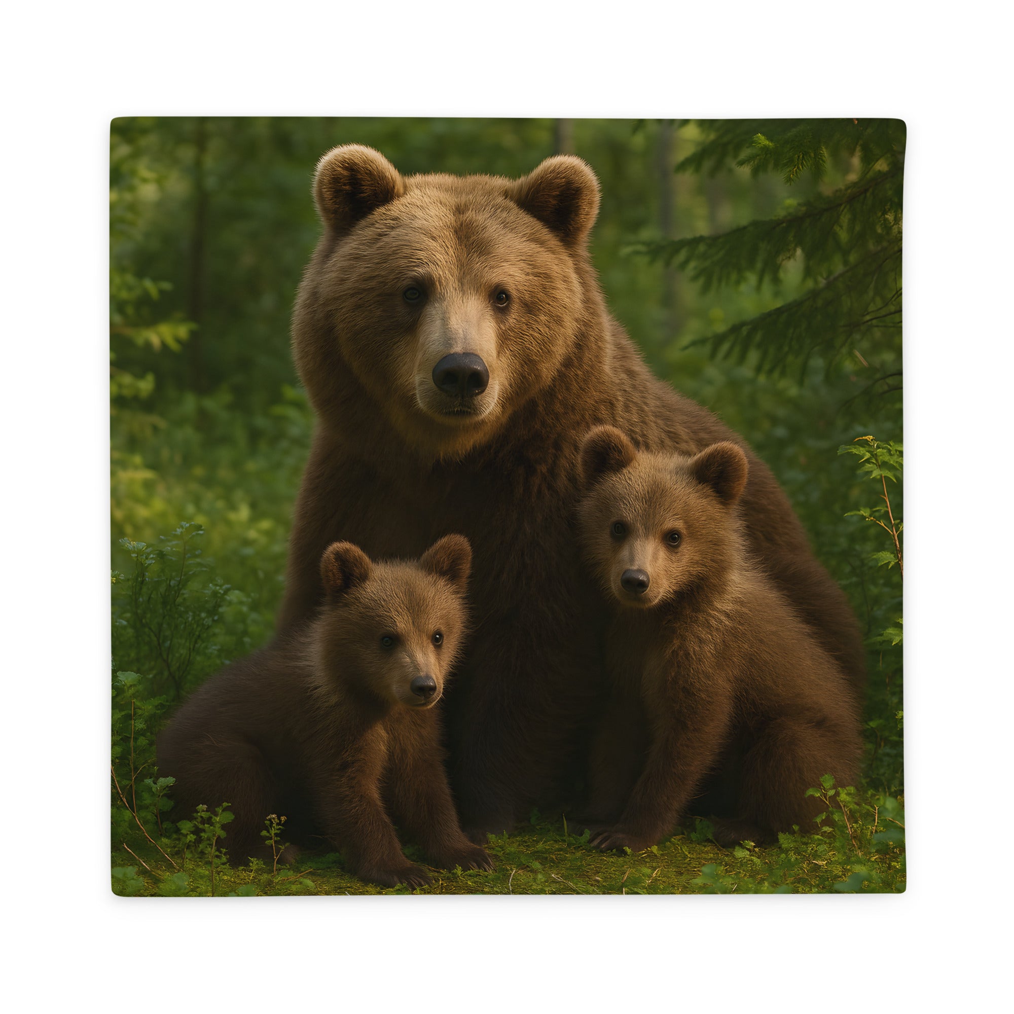 Braunbär Kissenbezug aus Polyester – Vorderseite