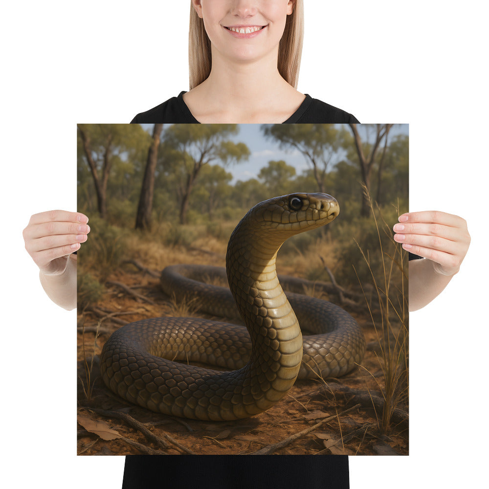 Braunschlangen Poster – detailreicher Kunstdruck auf hochwertigem Papier