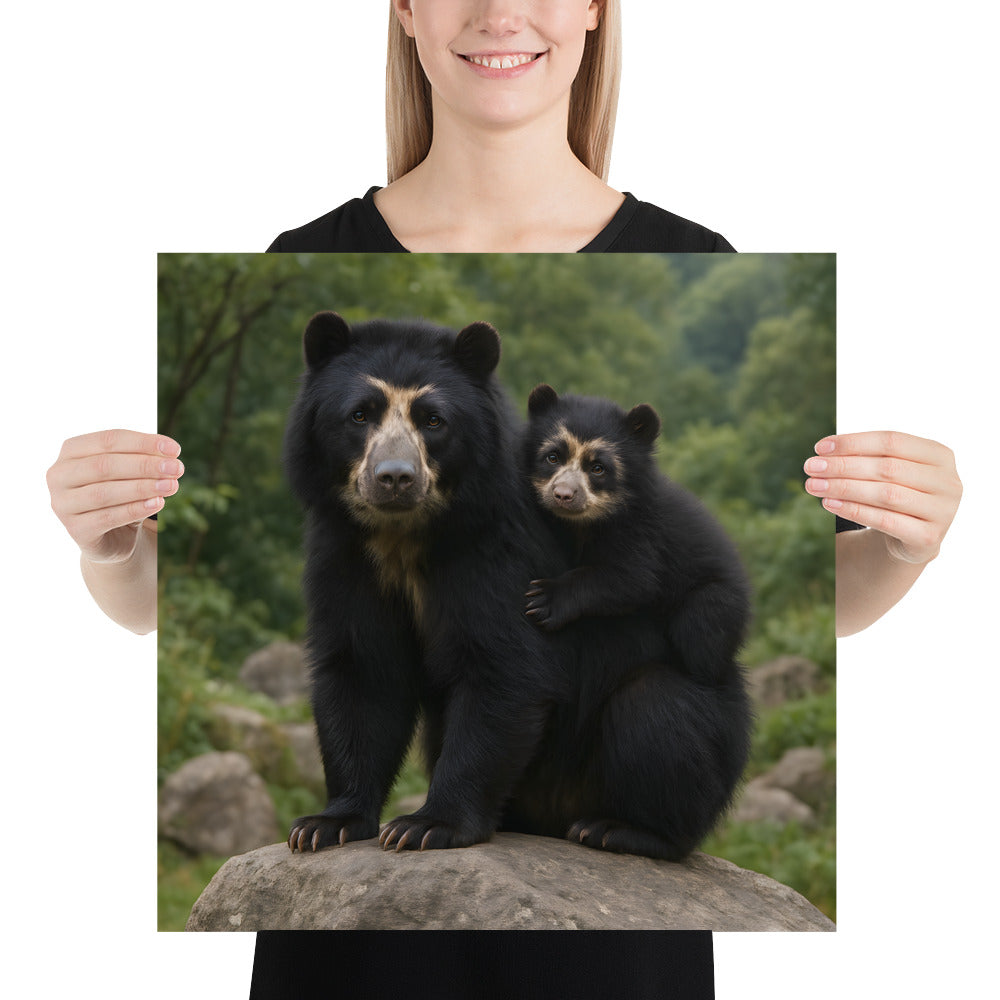 Brillenbär Poster – hochwertiger Kunstdruck auf japanischem Fotopapier