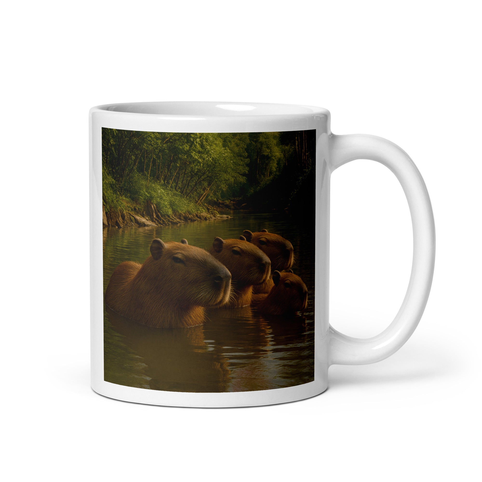 Capybara Keramik-Kaffeetasse 11 oz – Vorderseite des Motivs