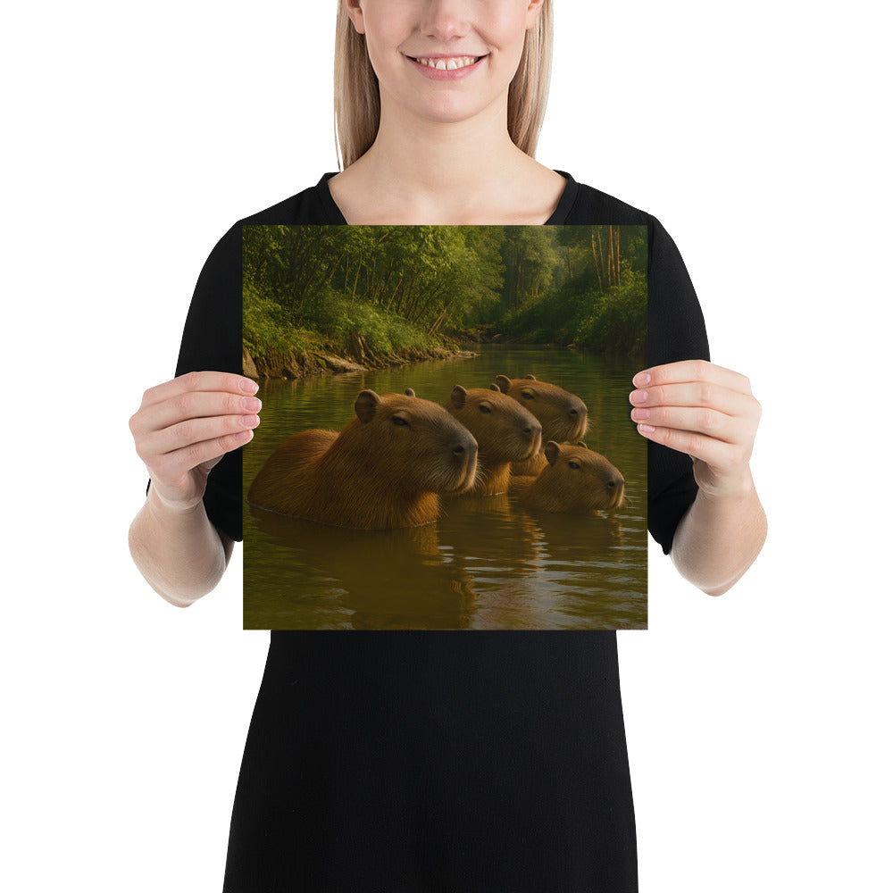 Capybara Poster im minimalistischen Home-Office