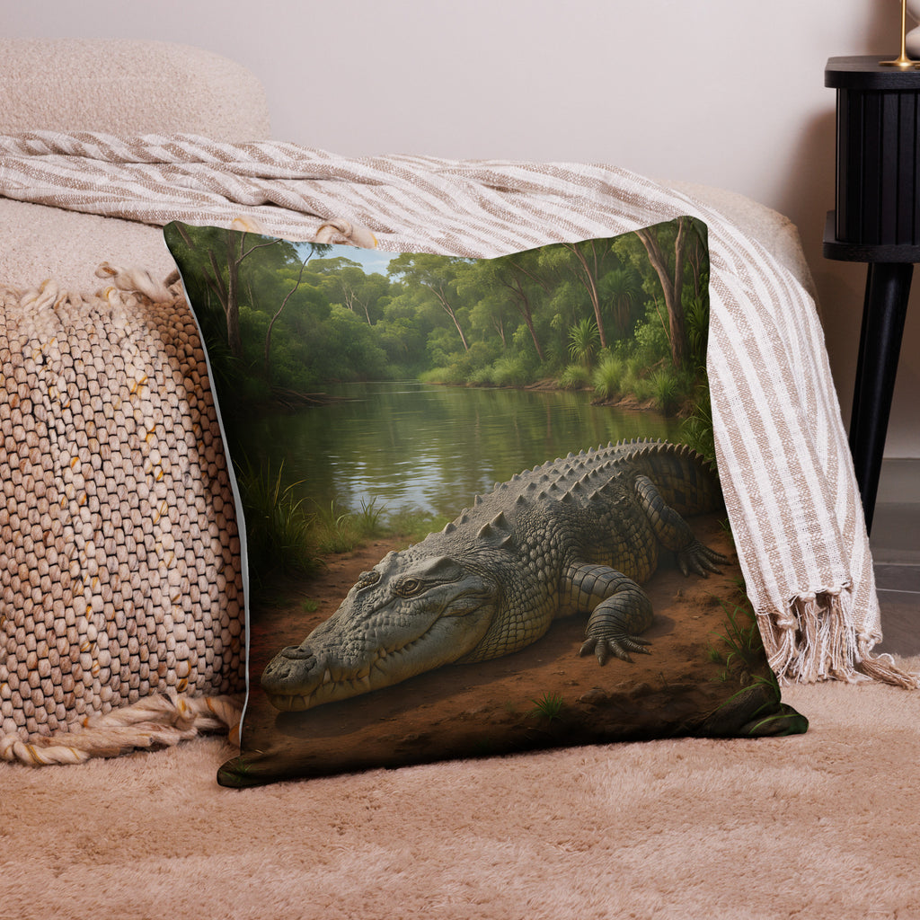 Deko Kissenbezug mit Krokodil für Sofa und Wohnzimmer