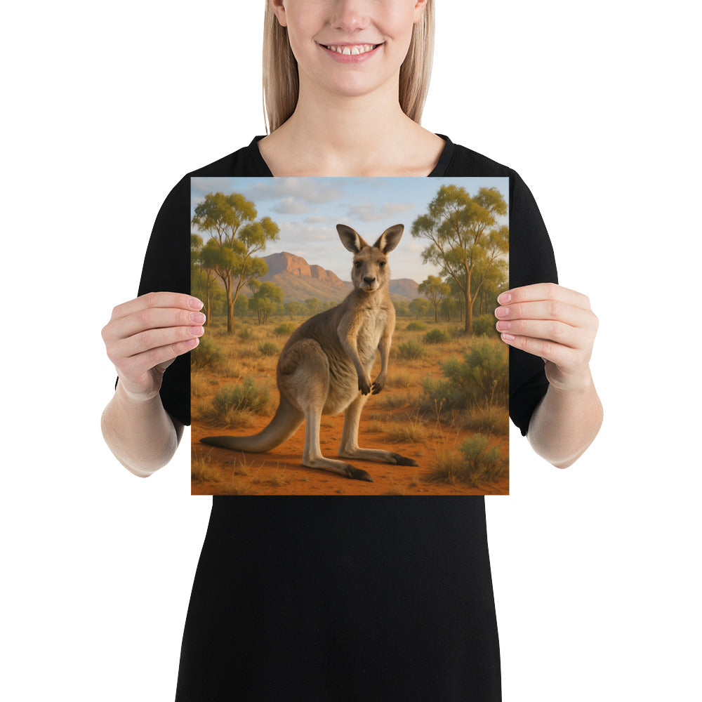 Dekoratives Känguru Motiv als Wandkunst im Wohnzimmer