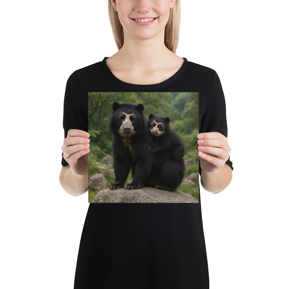 Detailansicht Brillenbär Motiv – Tierposter in Premiumqualität