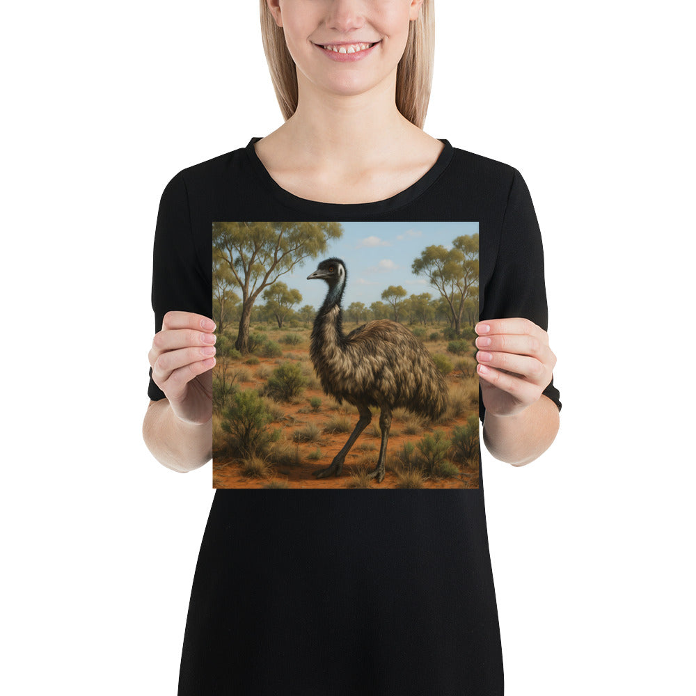 Detailansicht Emu-Kunstdruck auf japanischem Fine-Art-Papier