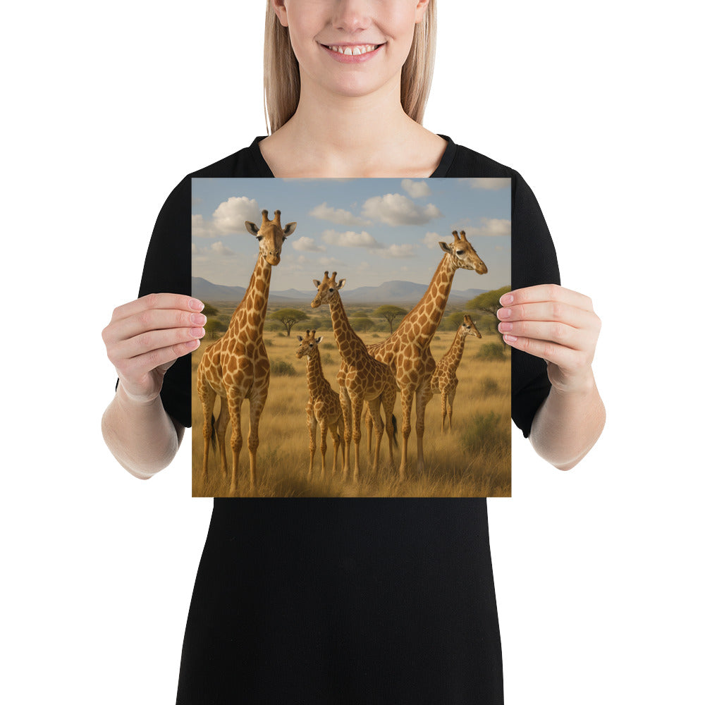 Detailansicht Giraffen Kunstdruck – 189 g/m² Papierqualität