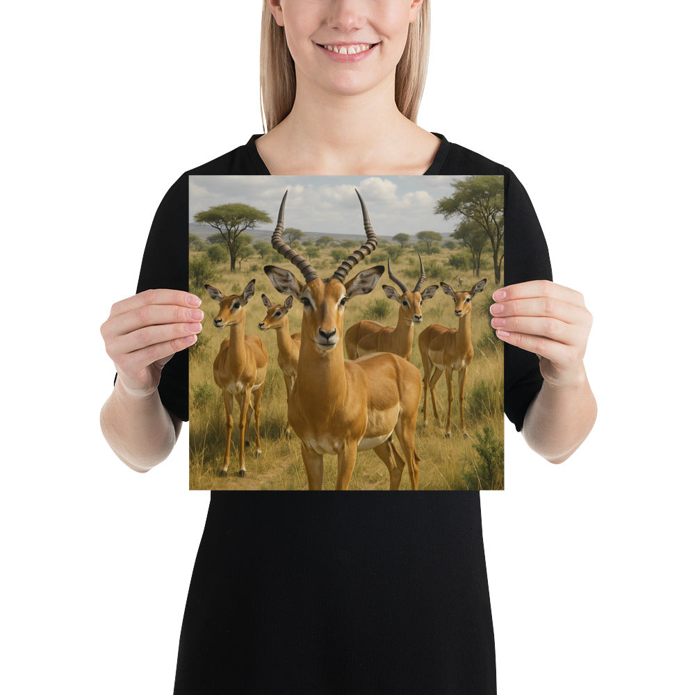 Detailansicht Impala-Kunstdruck auf mattem Papier, 189 g/m²