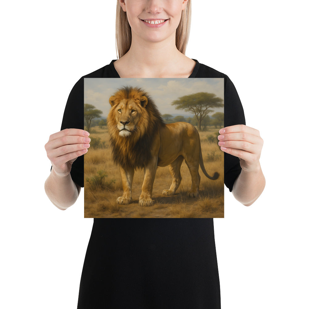 Detailansicht Löwenkopf – Kunstdruck in Galeriequalität