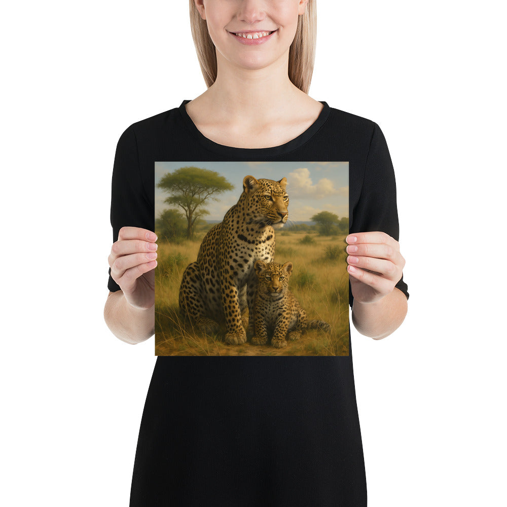 Detailansicht Leopardenkopf – hochwertiger Kunstdruck auf mattem Papier