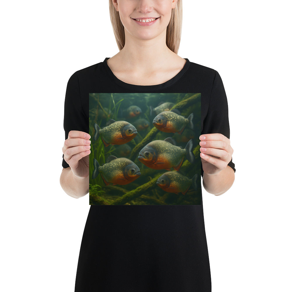 Detailansicht Piranha Motiv – brillante Farben auf 189 g/m² Papier