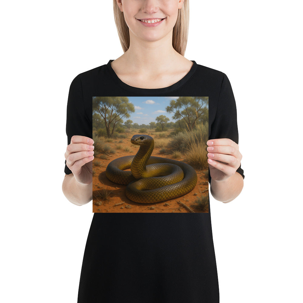 Detailansicht Taipan-Schlange – brillante Farben auf 189 g/m² Qualitätsdruckpapier