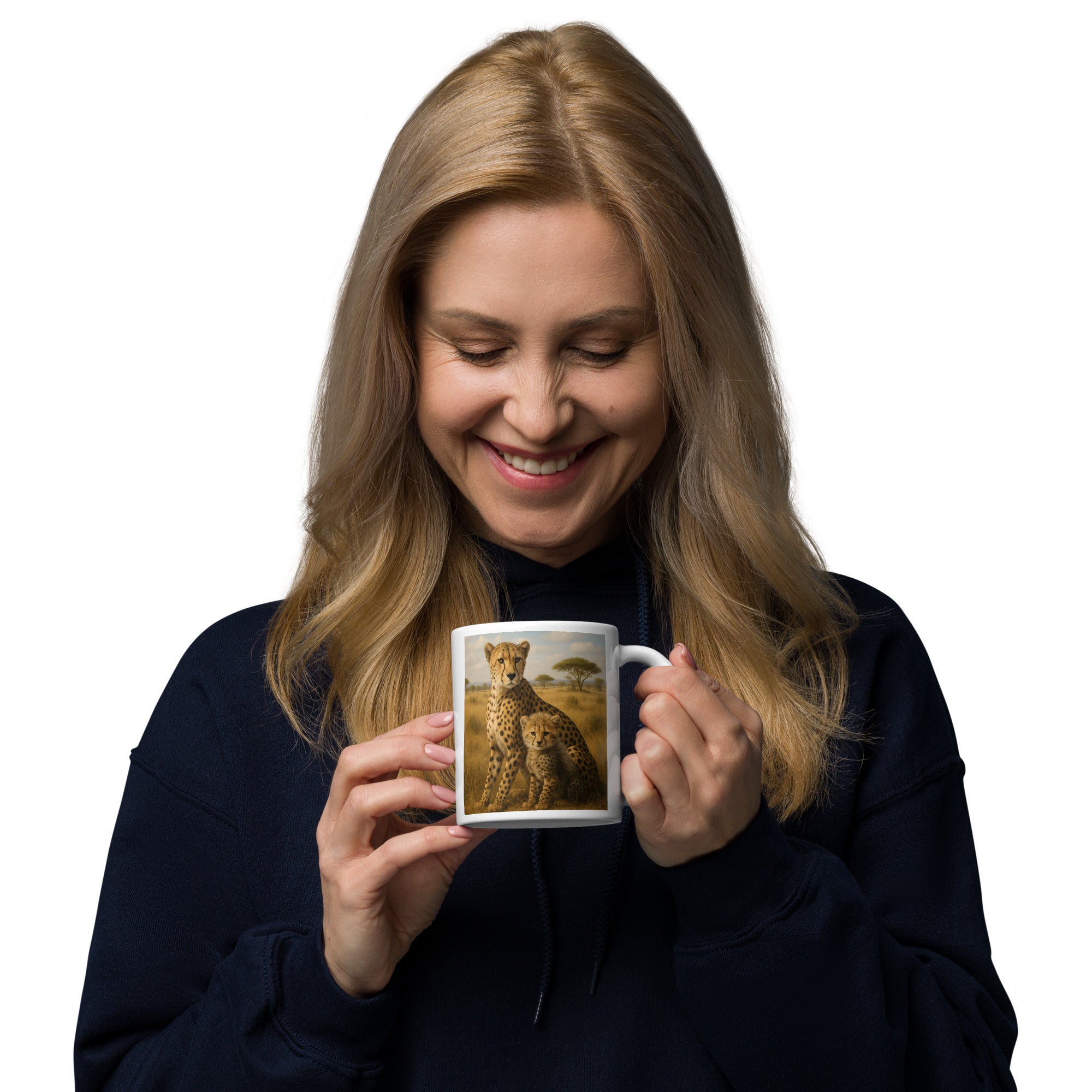 Detailansicht der Geparden Kaffeetasse – 9,6 cm hoch, 8,2 cm Durchmesser