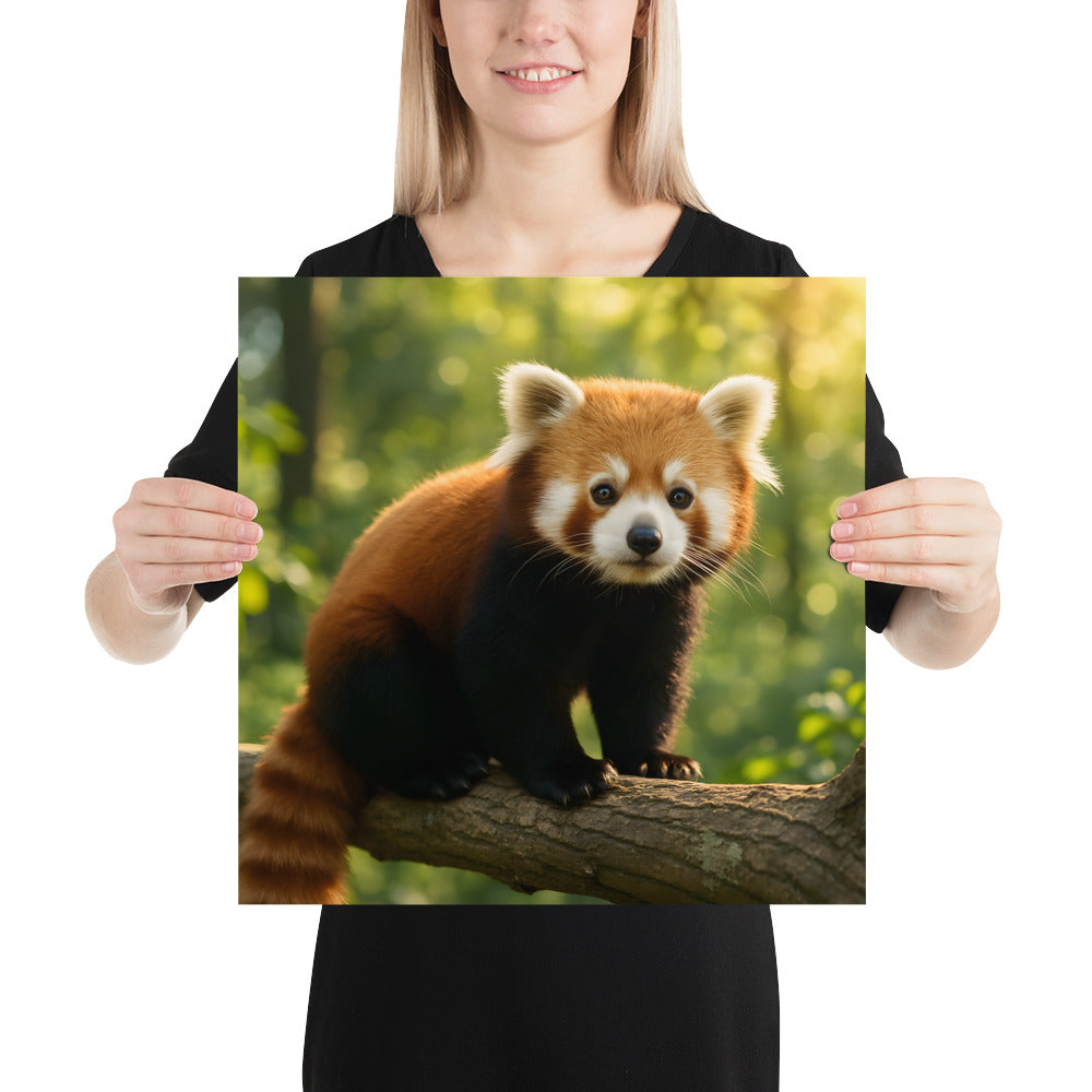 Detailansicht des Roter-Panda-Posters auf 10,3 mil starkem Papier