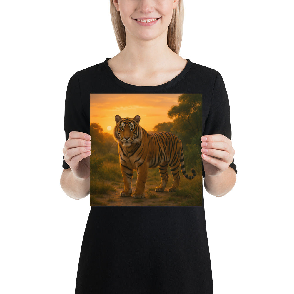 Detailansicht des Tiger-Kunstdrucks mit brillanten Farben