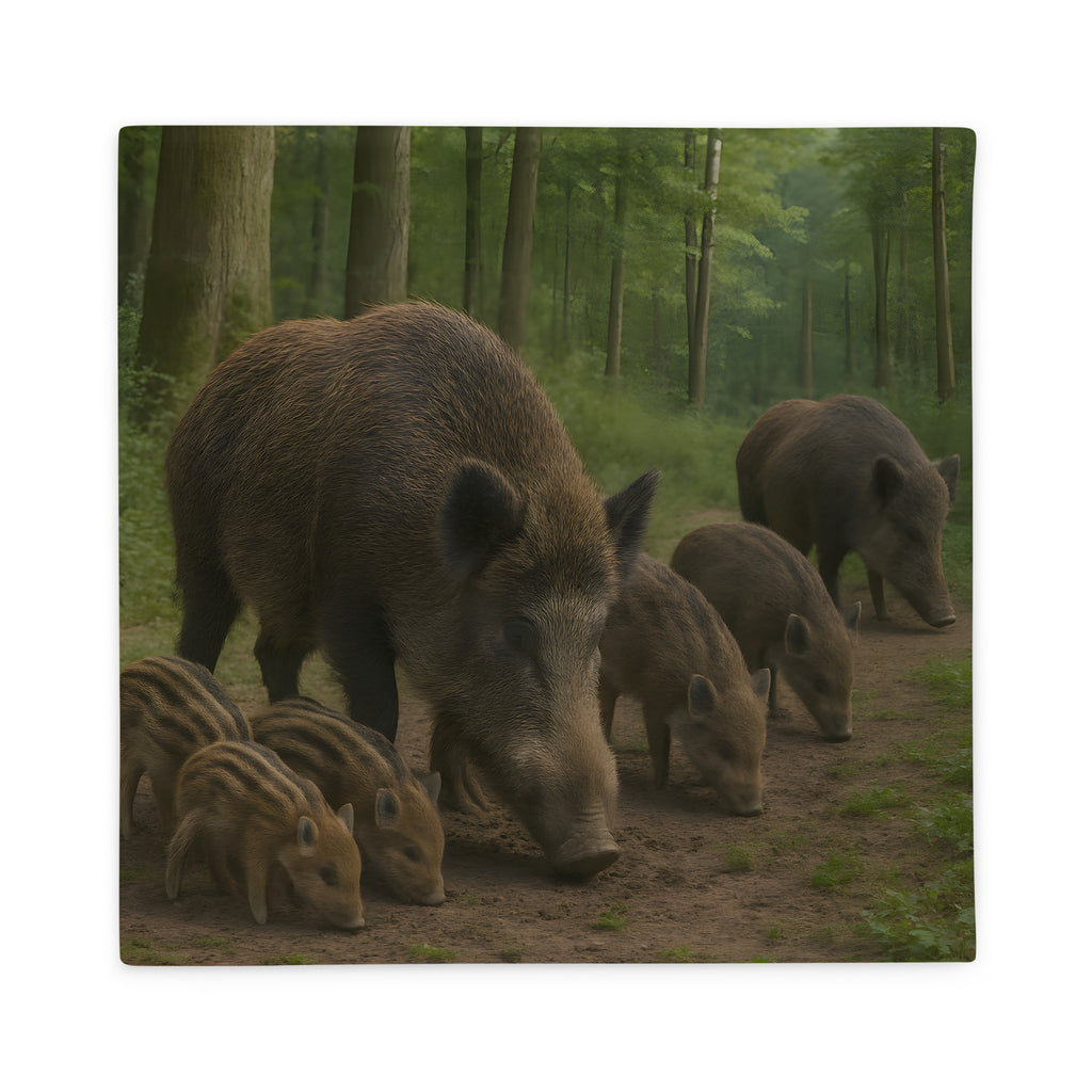 Detailansicht verdeckter Reißverschluss am Wildschwein-Kissenbezug