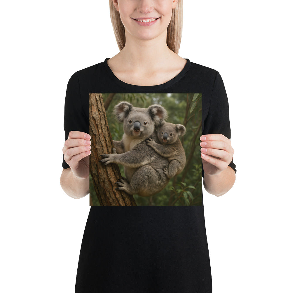 Detailansicht vom Koala-Kunstdruck auf japanischem Qualitätspapier