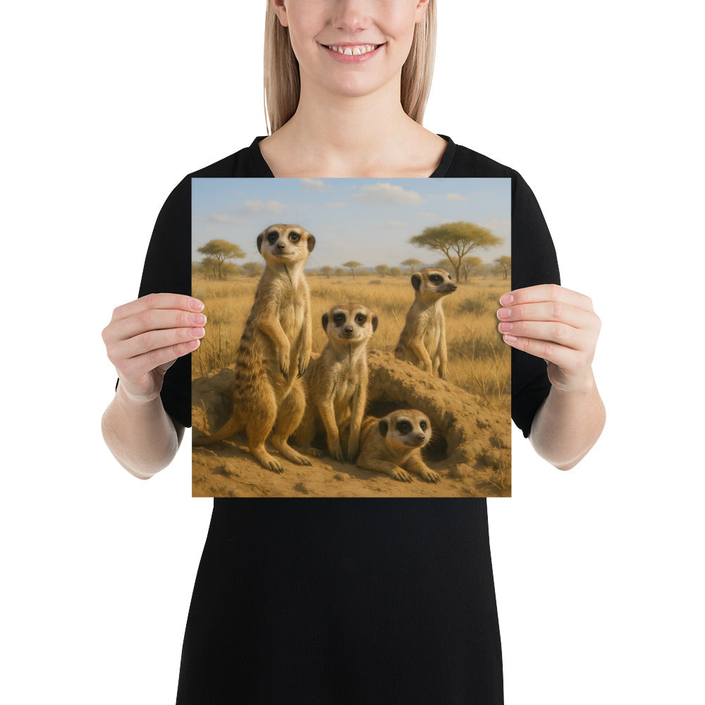 Detailaufnahme Erdmännchen Illustration – naturgetreue Farben und Textur