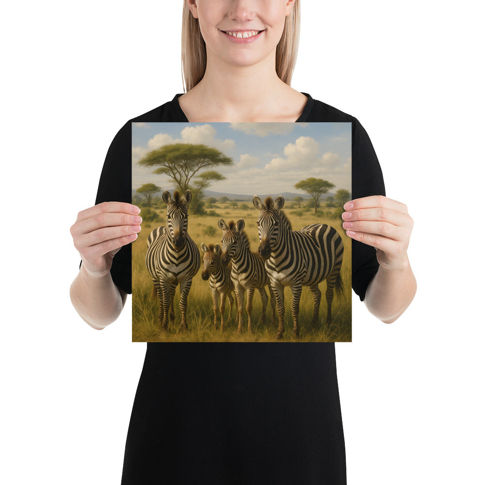 Detailaufnahme Zebra Motiv – hochwertige Druckqualität auf japanischem Papier