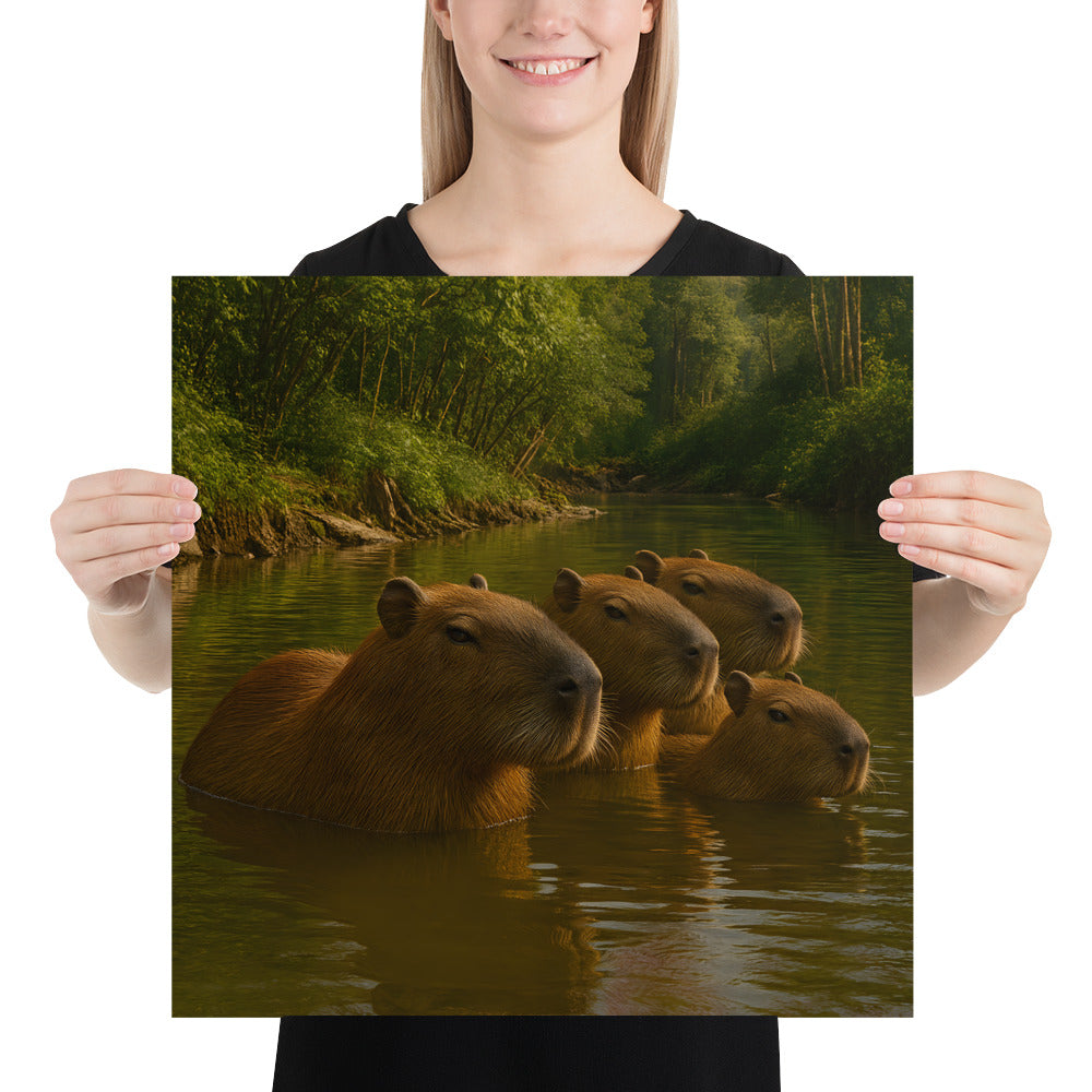 Detailaufnahme des Capybara-Motivs mit klaren Linien