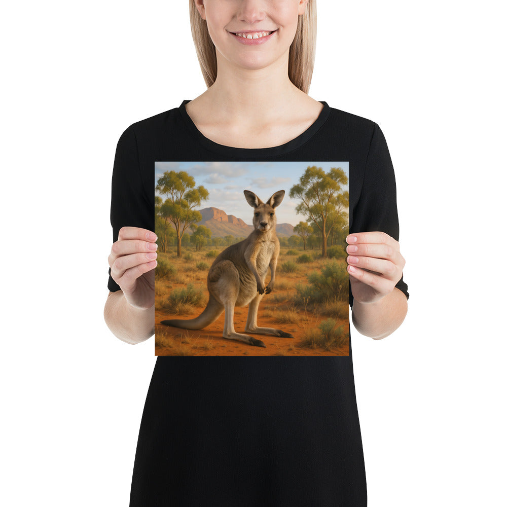 Detailaufnahme des Känguru Kunstdrucks auf 189 g/m² Papier