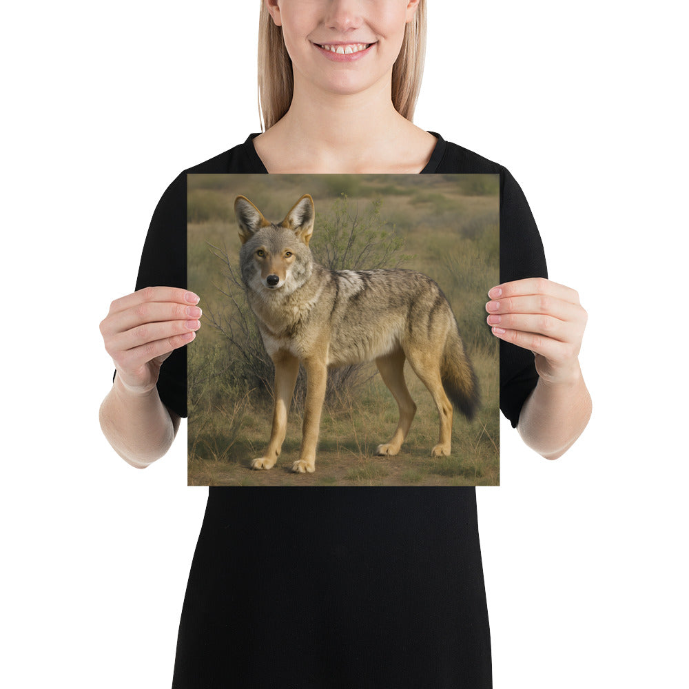 Detailaufnahme des Kojoten-Posters auf 189 g/m² Papier