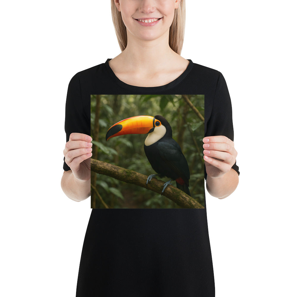 "Detailaufnahme des Tukan Posters, gedruckt auf lichtundurchlässigem Premium Japanpapier"