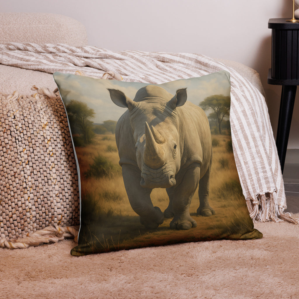 Detailaufnahme des verdeckten Reißverschlusses am Nashorn Kissenbezug