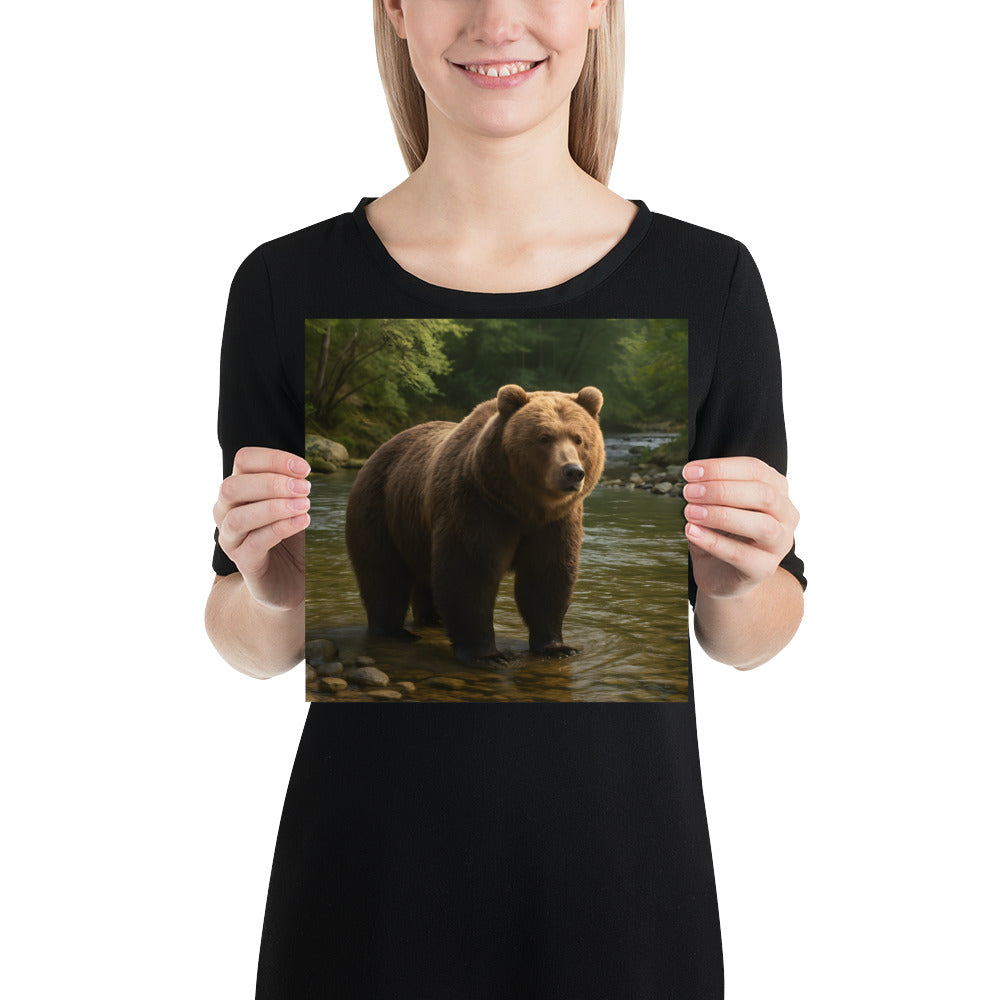 Detailaufnahme eines Grizzlybären als Wandposter