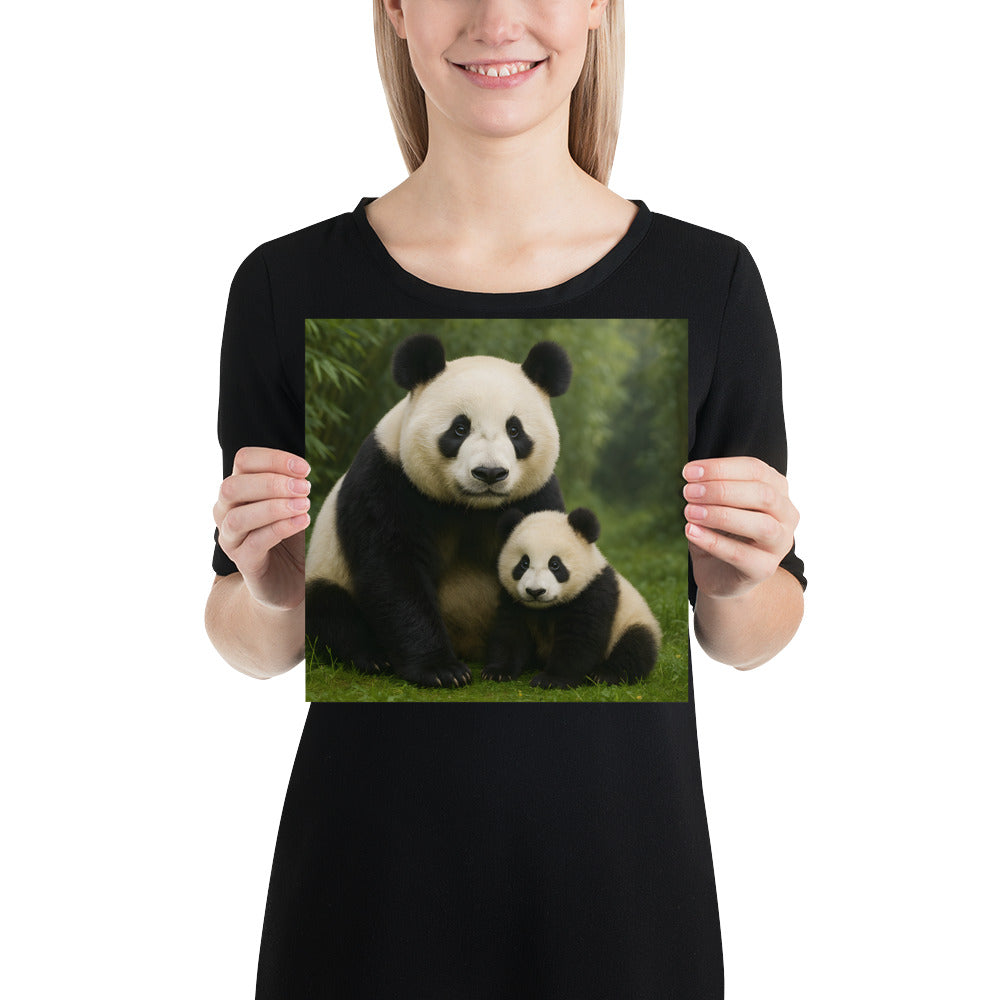 Detailaufnahme vom Panda-Kunstdruck mit klaren Linien und hoher ISO-Helligkeit