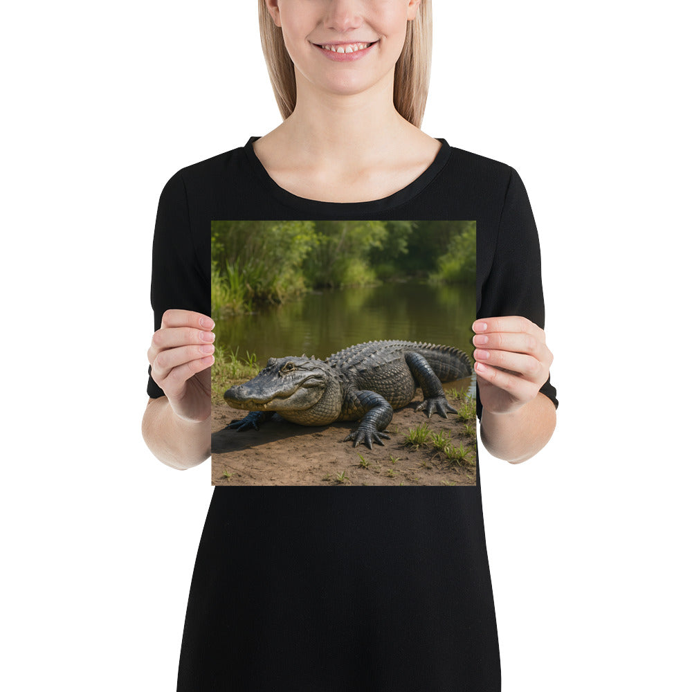 „Detailreiche Illustration eines Alligators als Wandkunst“