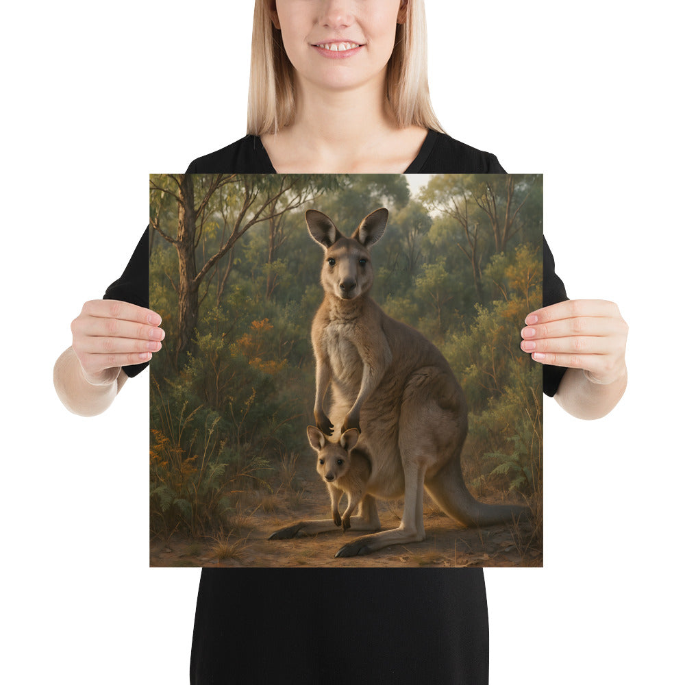 Detailreicher Känguru Druck auf 189g Papier