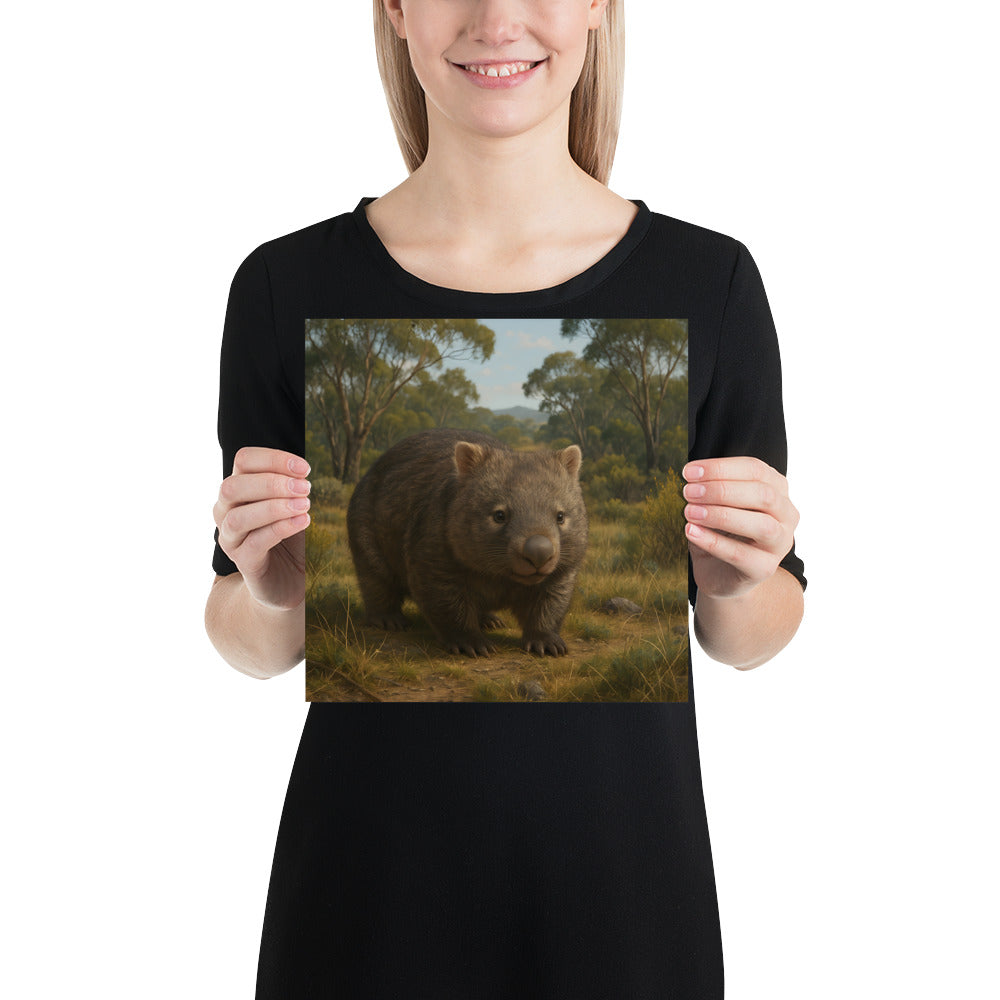 Detailreicher Kunstdruck eines Wombats als Wanddeko