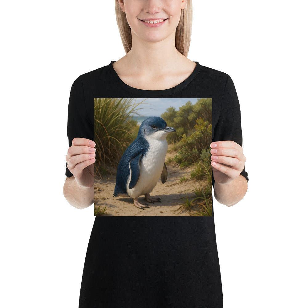 Detailreicher Kunstdruck mit Zwergpinguin auf 10,3-mil Premiumpapier