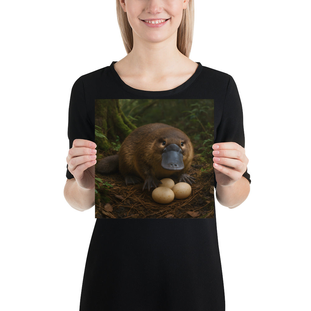 Detailreicher Schnabeltier Kunstdruck mit lebendigen Farben