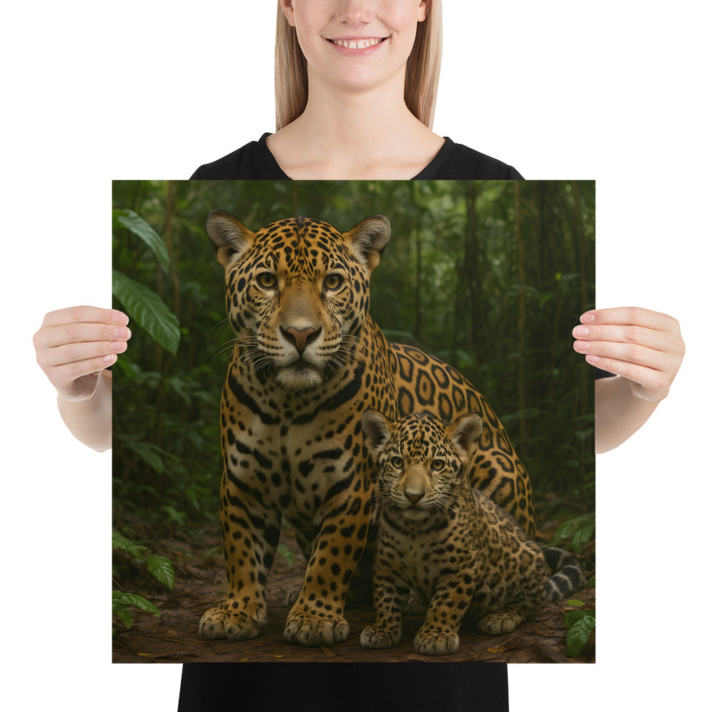 „Detailreiches Jaguarmotiv als hochwertiger Kunstdruck auf Premiumpapier“