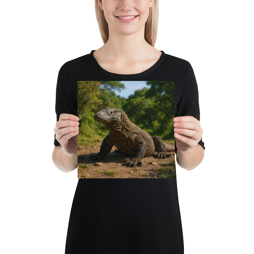 Detailreiches Komodowaran Motiv als Wildlife Poster für die Wand