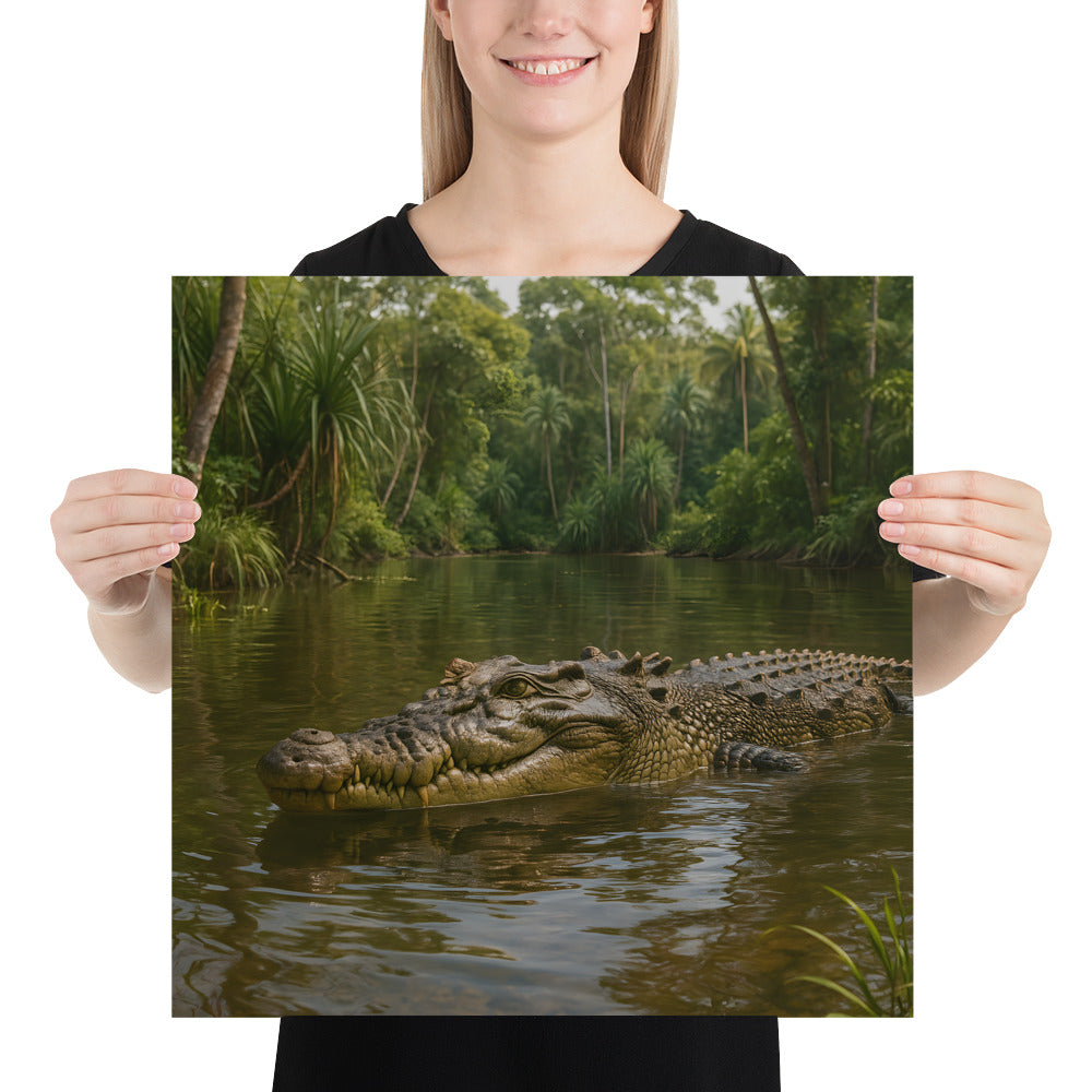 Detailreiches Krokodil Poster auf hochwertigem Premium-Papier
