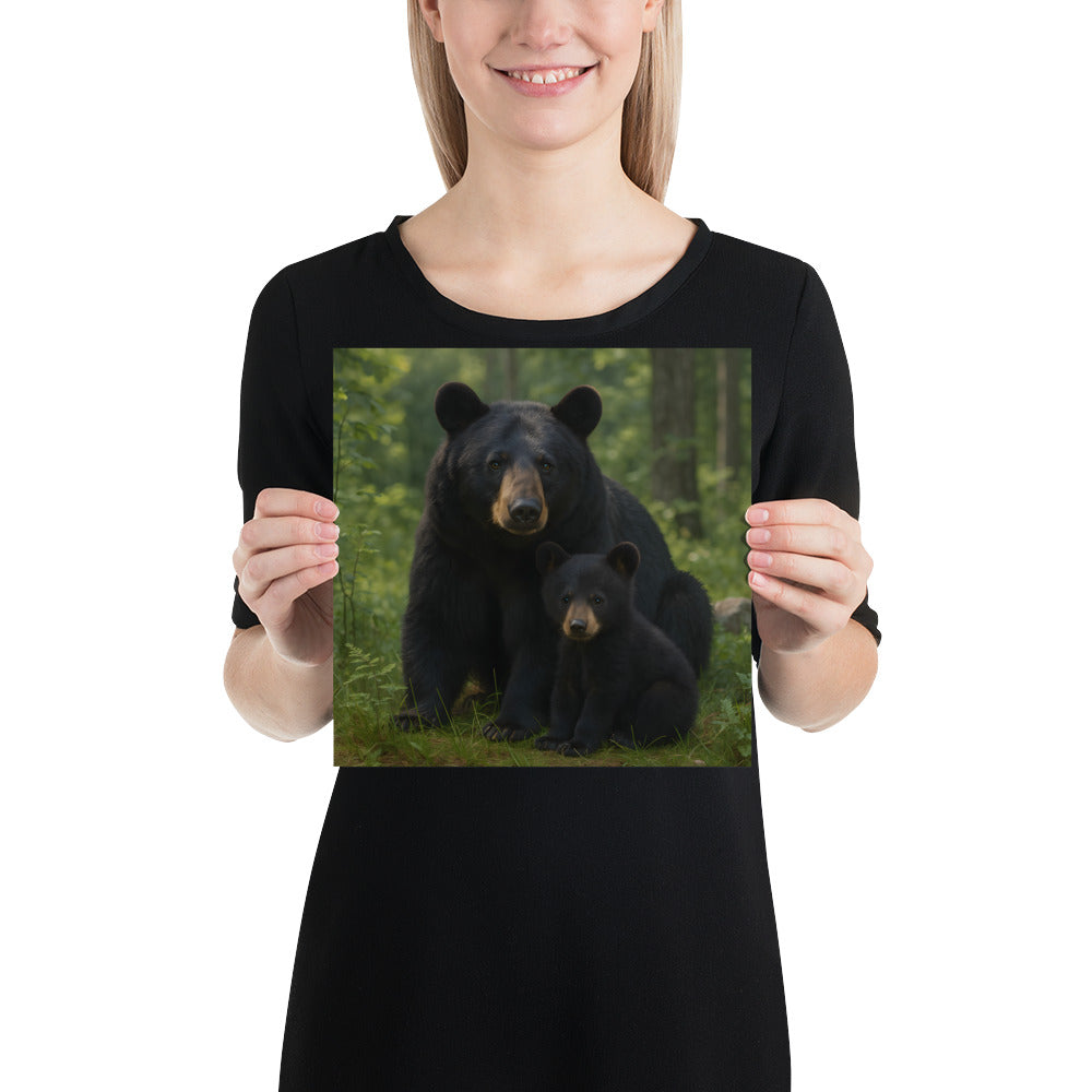 Detailreiches Schwarzbär-Poster mit kräftigen Farben und hoher Papierqualität