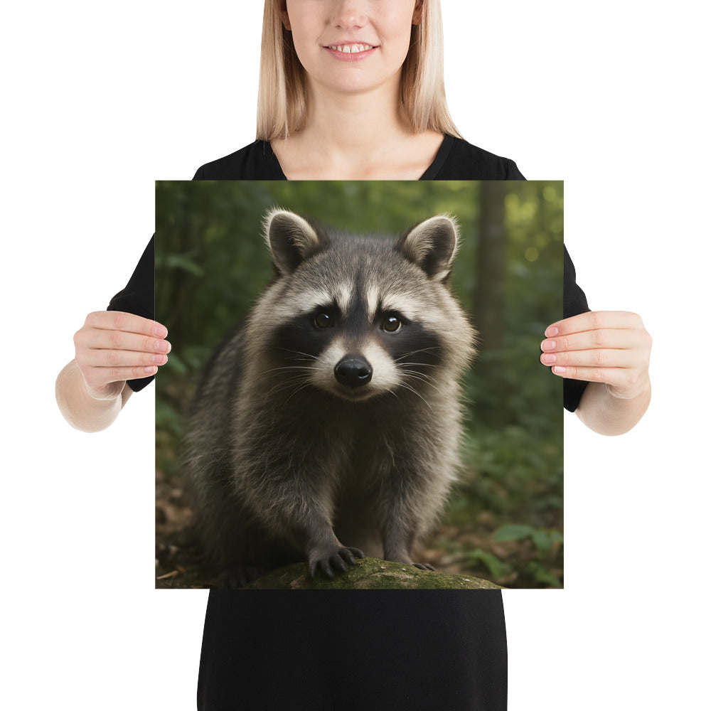 „Detailreiches Waschbärmotiv auf langlebigem Premium-Papier“