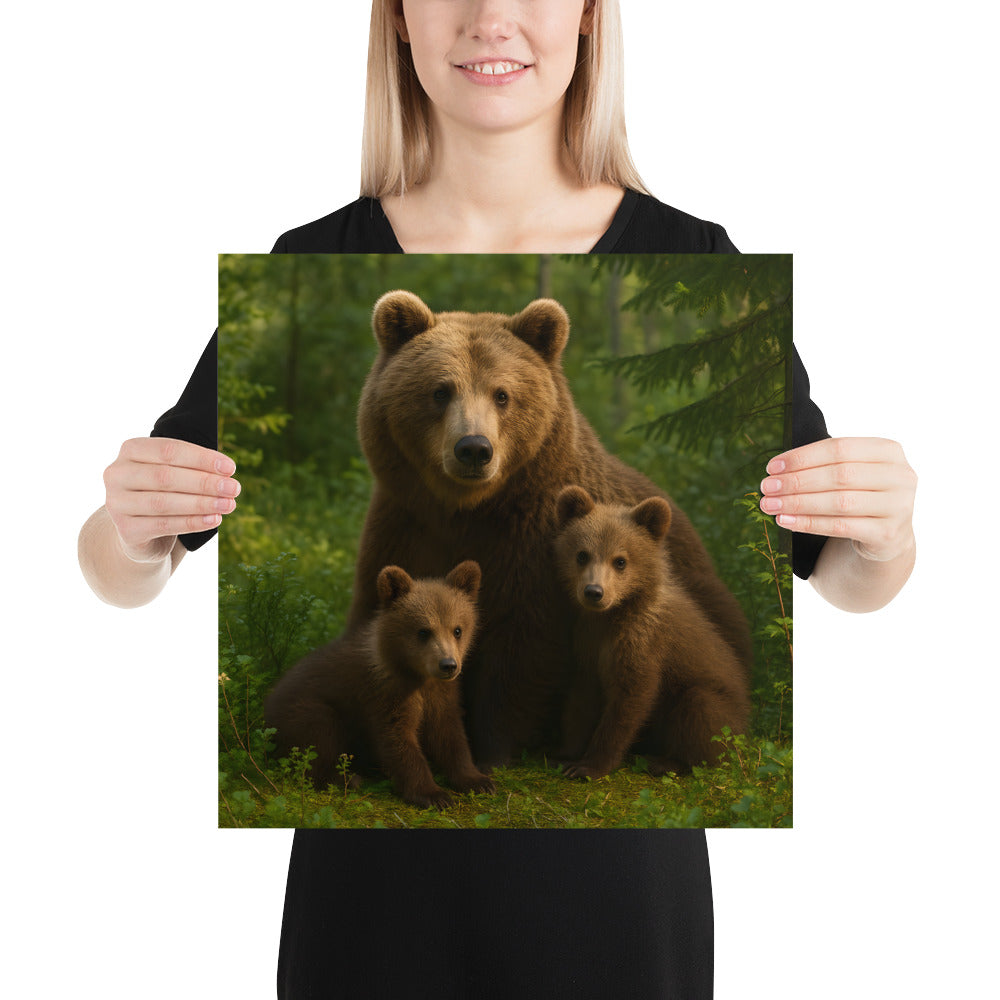 "Detailreiches Wildlife Poster mit Braunbären"