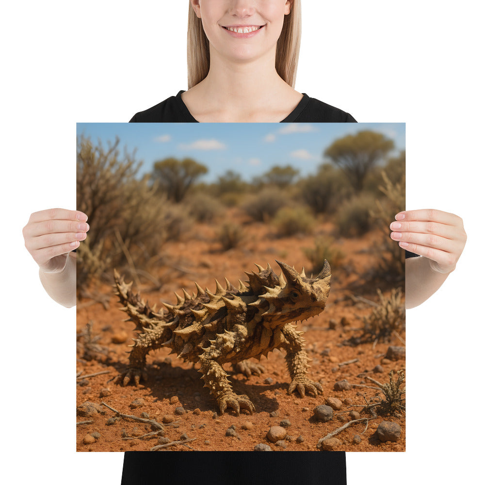 Dornteufel Poster – detaillierter Kunstdruck der australischen Wüstenechse