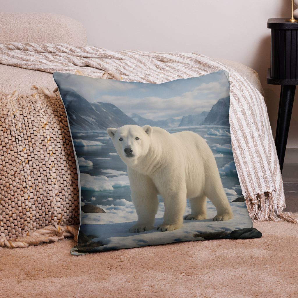 Eisbär Kissenbezug auf Sofa – weicher Polyesterbezug mit Tiermotiv