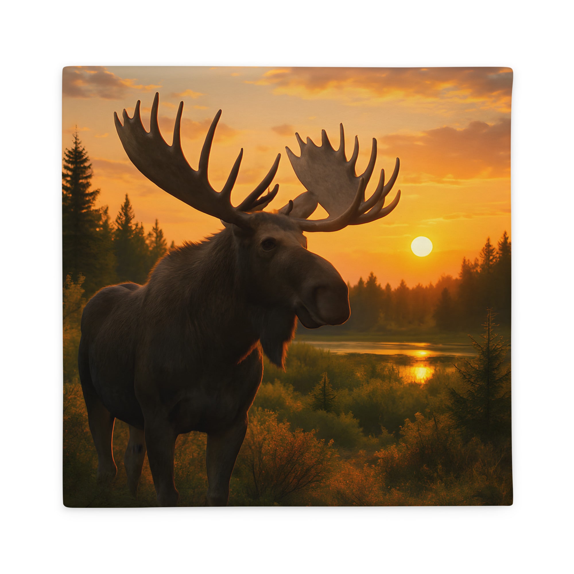 Elch-Kissenbezug aus 100 % Polyester in hochwertiger Verarbeitung