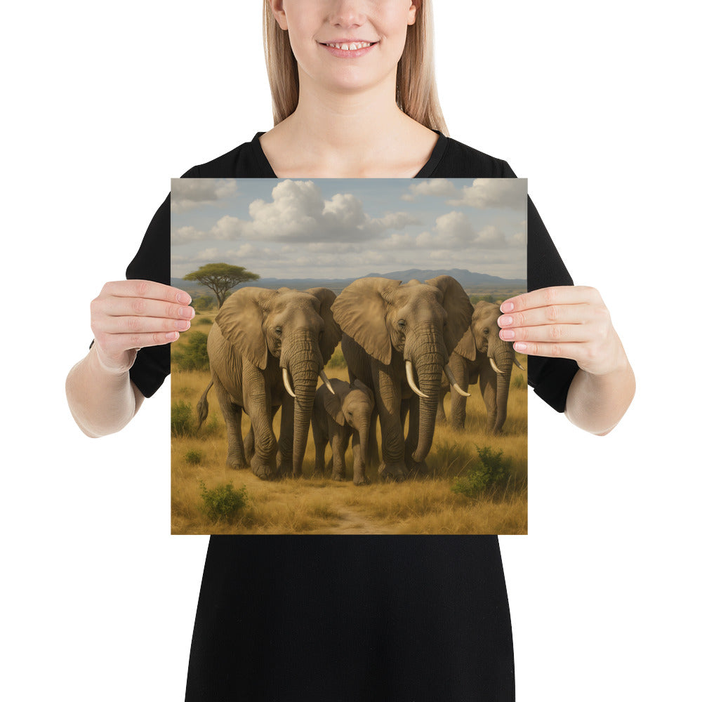 Elefanten Poster – hochwertiger Kunstdruck auf Premiumpapier