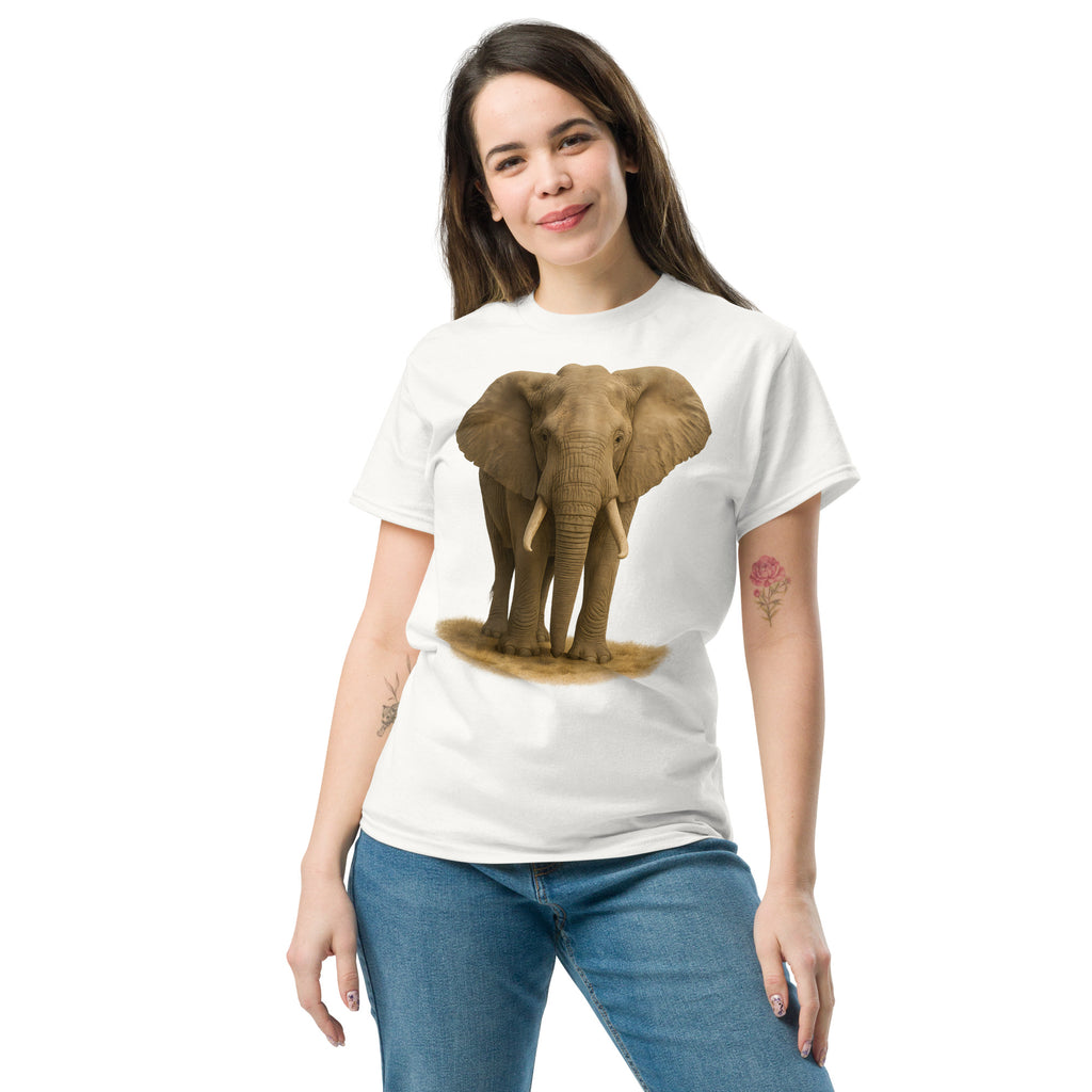 Elefanten T-Shirt in Farbe White mit leicht cremeweißem Ton