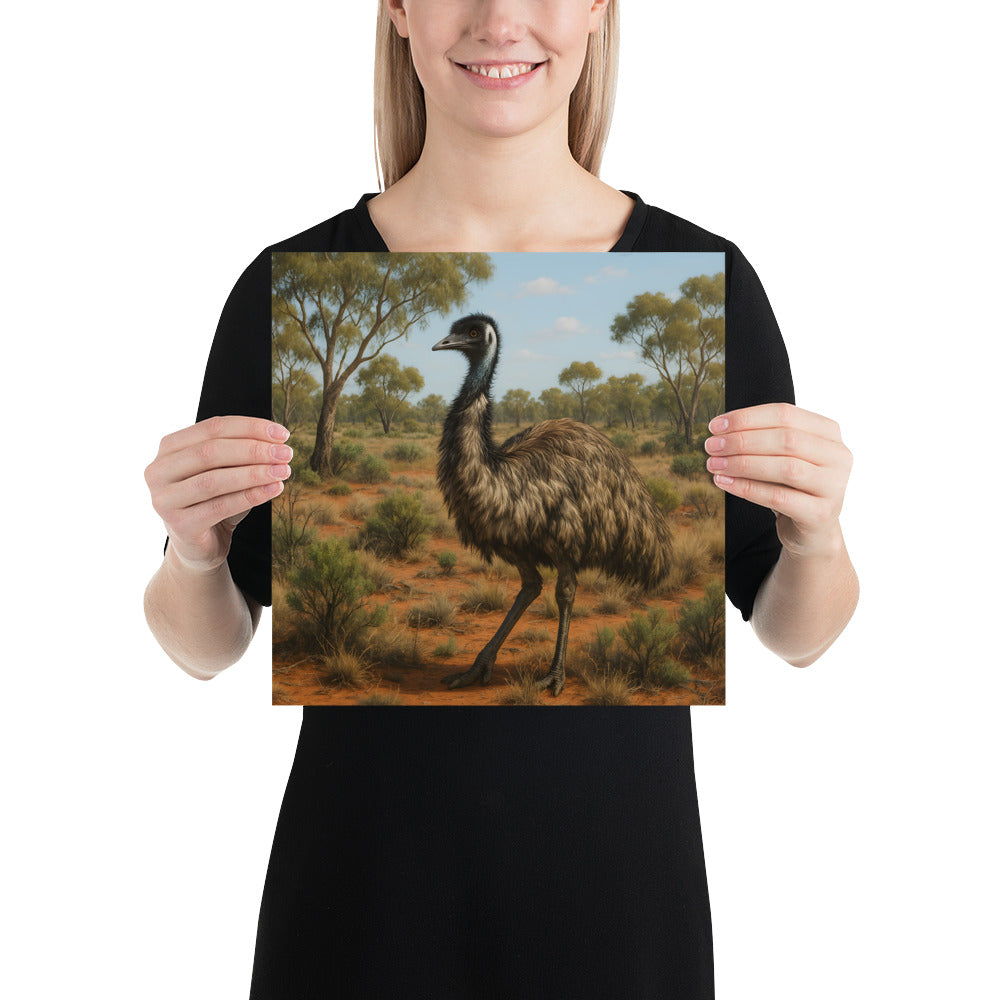 Emu Wandposter als moderne Tierdeko für Wohnzimmer oder Büro